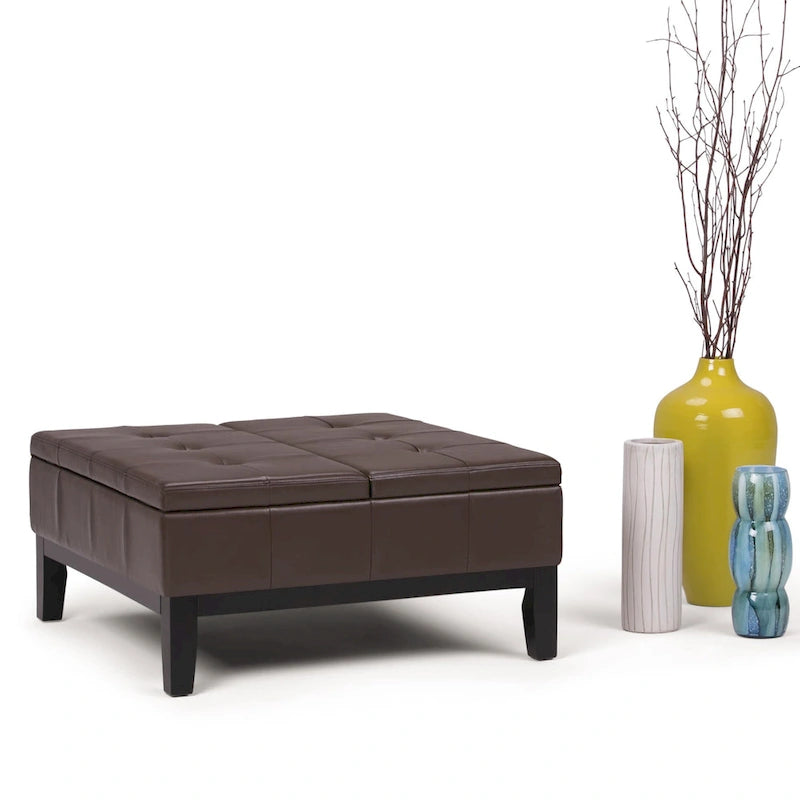 WYNDENHALL Lancaster Pouf de table carré contemporain de 36 po de large