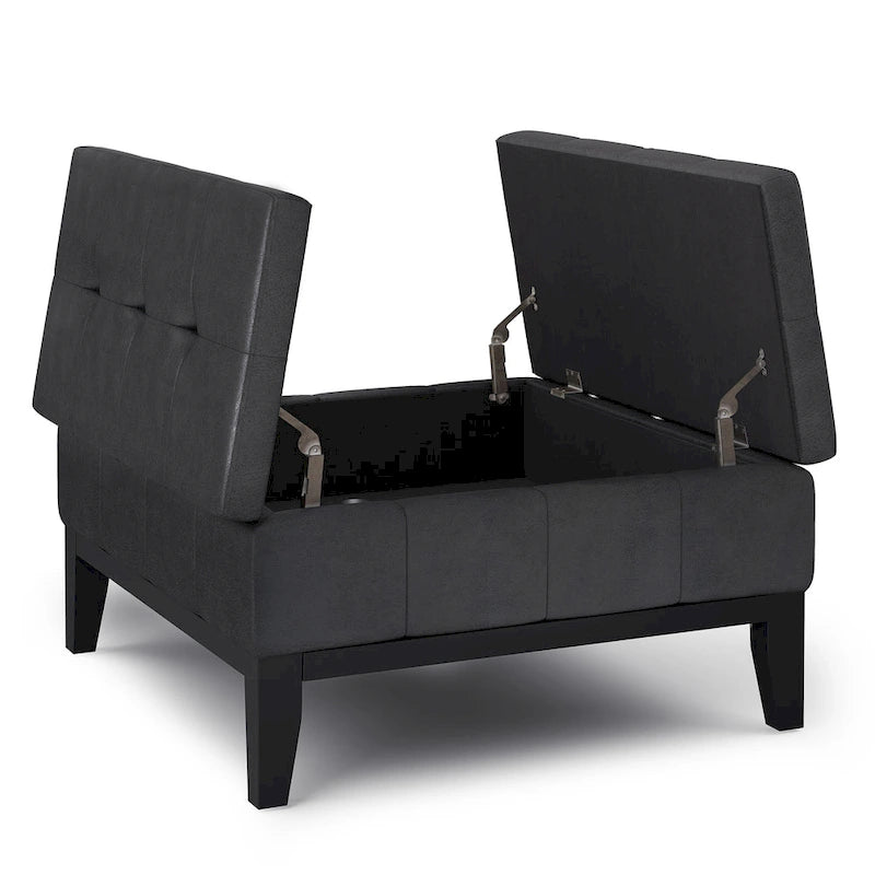 WYNDENHALL Lancaster Pouf de table carré contemporain de 36 po de large