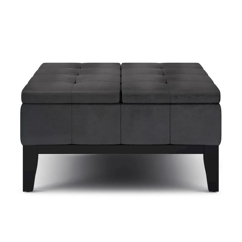 WYNDENHALL Lancaster Pouf de table carré contemporain de 36 po de large