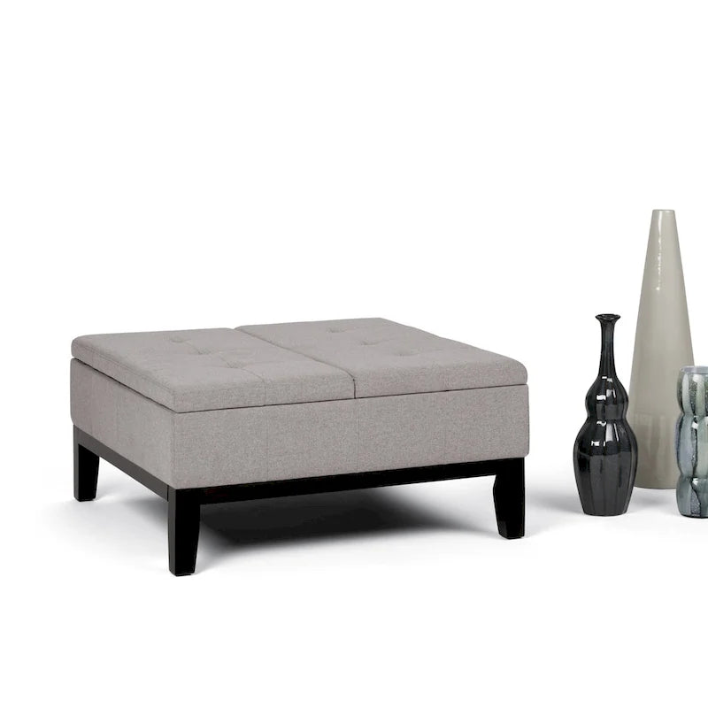 WYNDENHALL Lancaster Pouf de table carré contemporain de 36 po de large