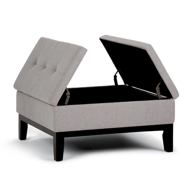 WYNDENHALL Lancaster Pouf de table carré contemporain de 36 po de large