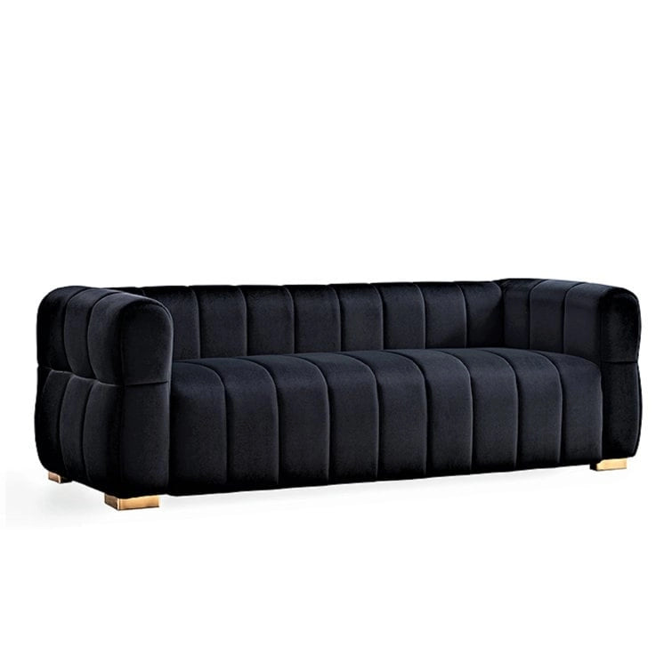 Canapé Carlan 89 en velours style Tuxedo
