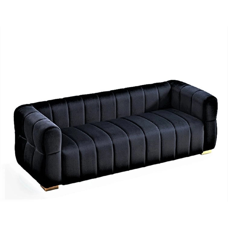Canapé Carlan 89 en velours style Tuxedo