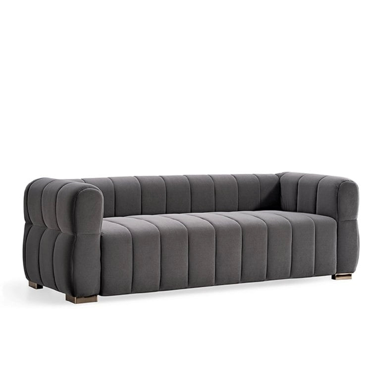 Canapé Carlan 89 en velours style Tuxedo