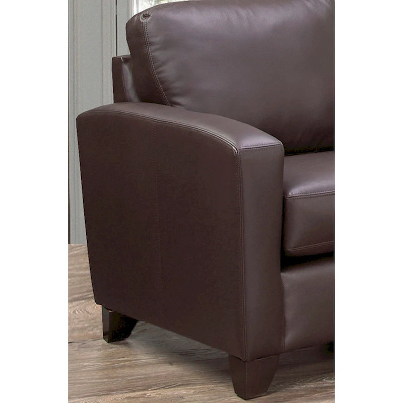 Ensemble canapé et fauteuil en cuir pleine fleur italien Bryce