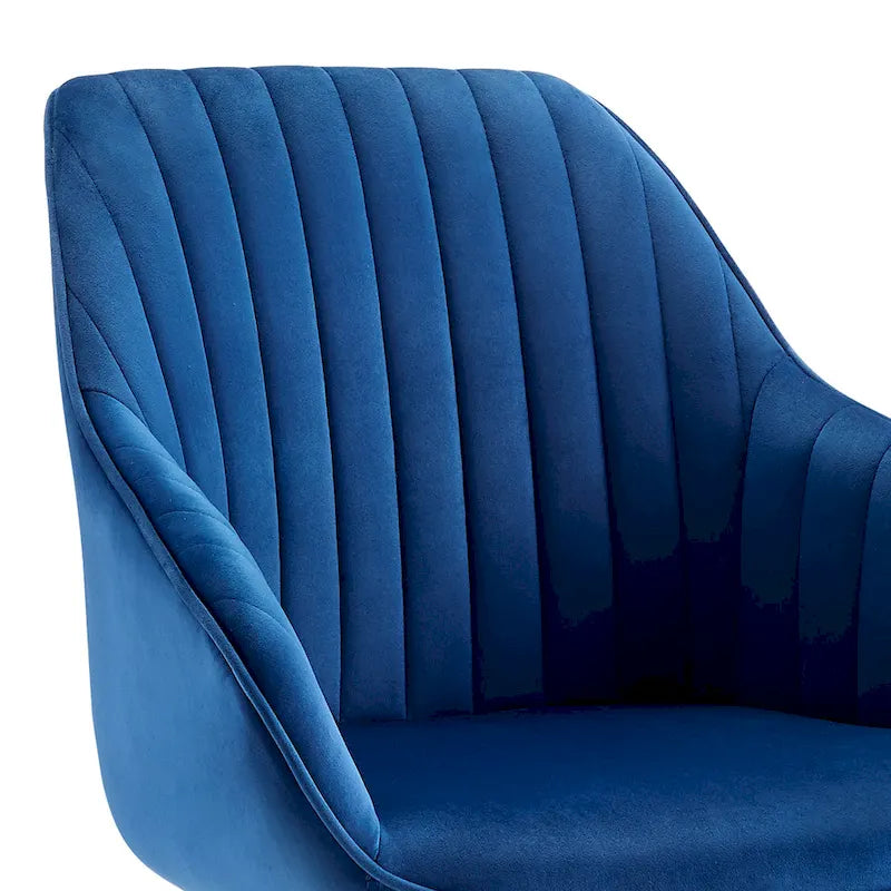 Lot de 2 chaises de salle à manger pivotantes en velours Art Leon avec pieds dorés