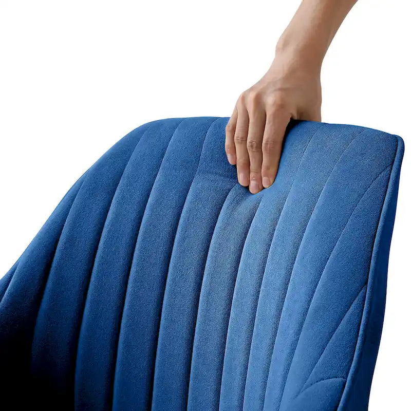 Lot de 2 chaises de salle à manger pivotantes en velours Art Leon avec pieds dorés