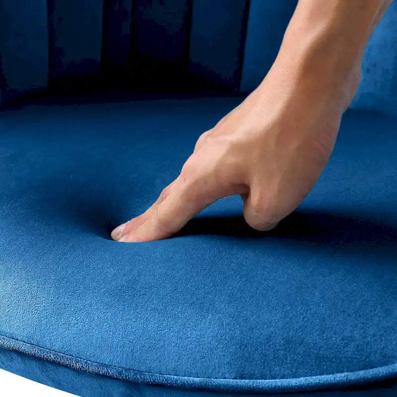 Lot de 2 chaises de salle à manger pivotantes en velours Art Leon avec pieds dorés
