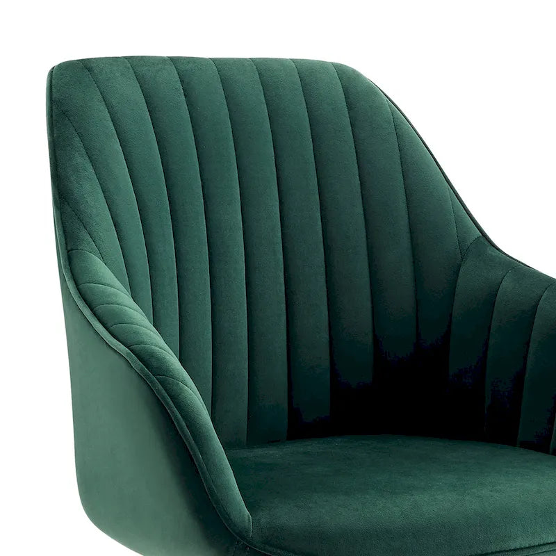 Lot de 2 chaises de salle à manger pivotantes en velours Art Leon avec pieds dorés