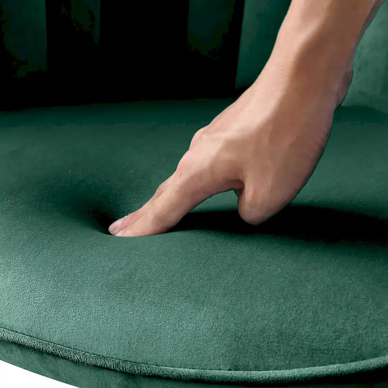 Lot de 2 chaises de salle à manger pivotantes en velours Art Leon avec pieds dorés