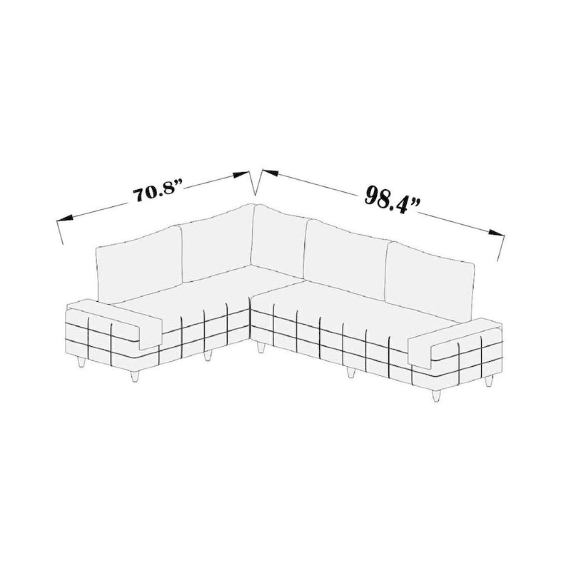 Canapé d'angle Sagopa Modern avec cadre en métal et assise en mousse