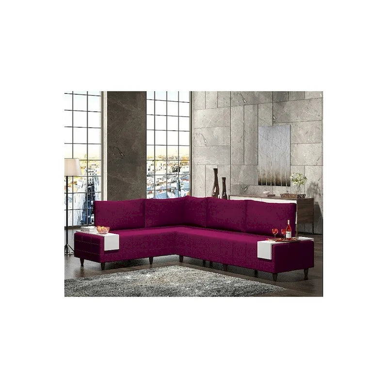 Canapé d'angle Sagopa Modern avec cadre en métal et assise en mousse
