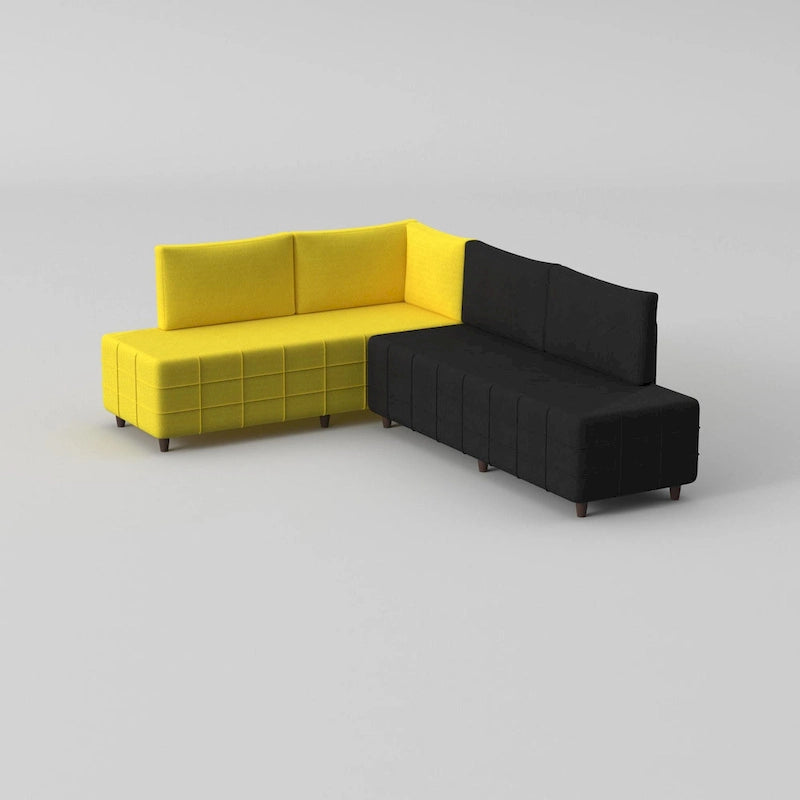 Canapé d'angle Sagopa Modern avec cadre en métal et assise en mousse