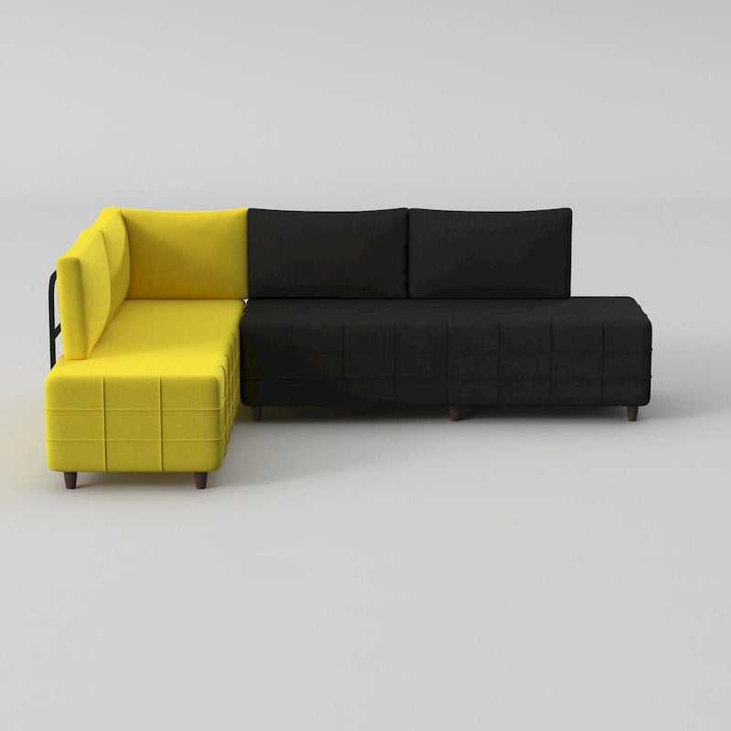 Canapé d'angle Sagopa Modern avec cadre en métal et assise en mousse