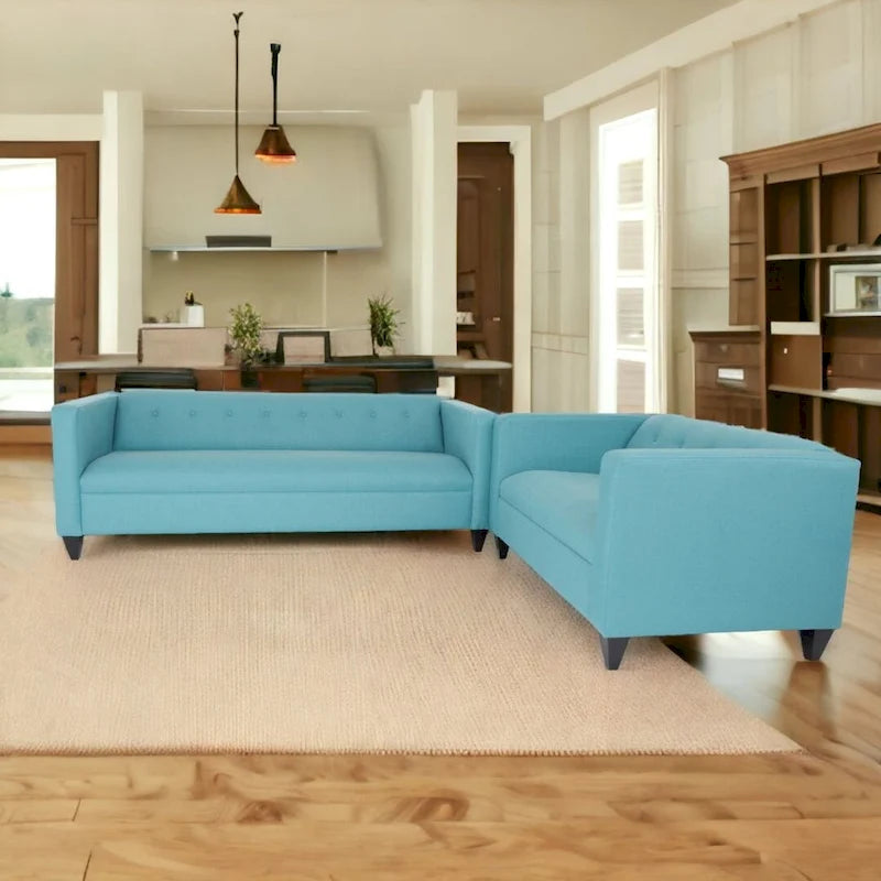 Coast to Coast Sofas - Ensemble Canapé et Causeuse Contemporains - Cadre en Bois Massif Rembourré en Polyester et Nylon
