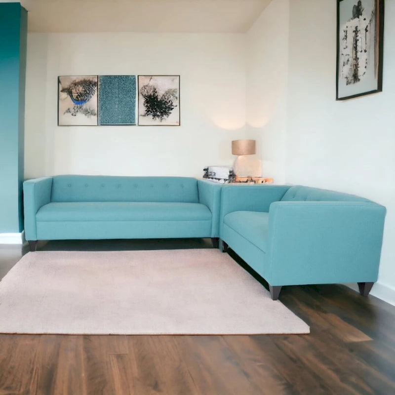 Coast to Coast Sofas - Ensemble Canapé et Causeuse Contemporains - Cadre en Bois Massif Rembourré en Polyester et Nylon