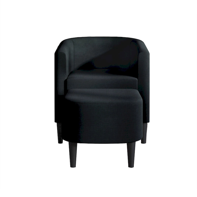 Fauteuil d'appoint contemporain en lin avec ottoman CraftPorch
