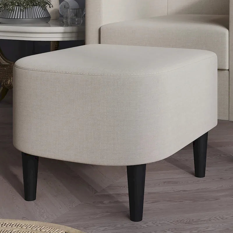 Fauteuil d'appoint contemporain en lin avec ottoman CraftPorch