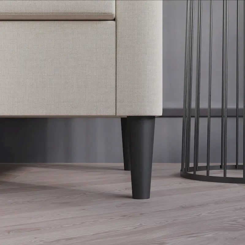 Fauteuil d'appoint contemporain en lin avec ottoman CraftPorch