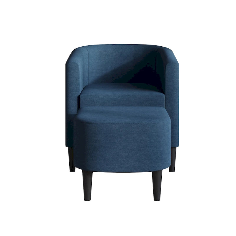 Fauteuil d'appoint contemporain en lin avec ottoman CraftPorch