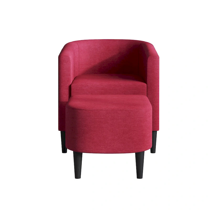 Fauteuil d'appoint contemporain en lin avec ottoman CraftPorch