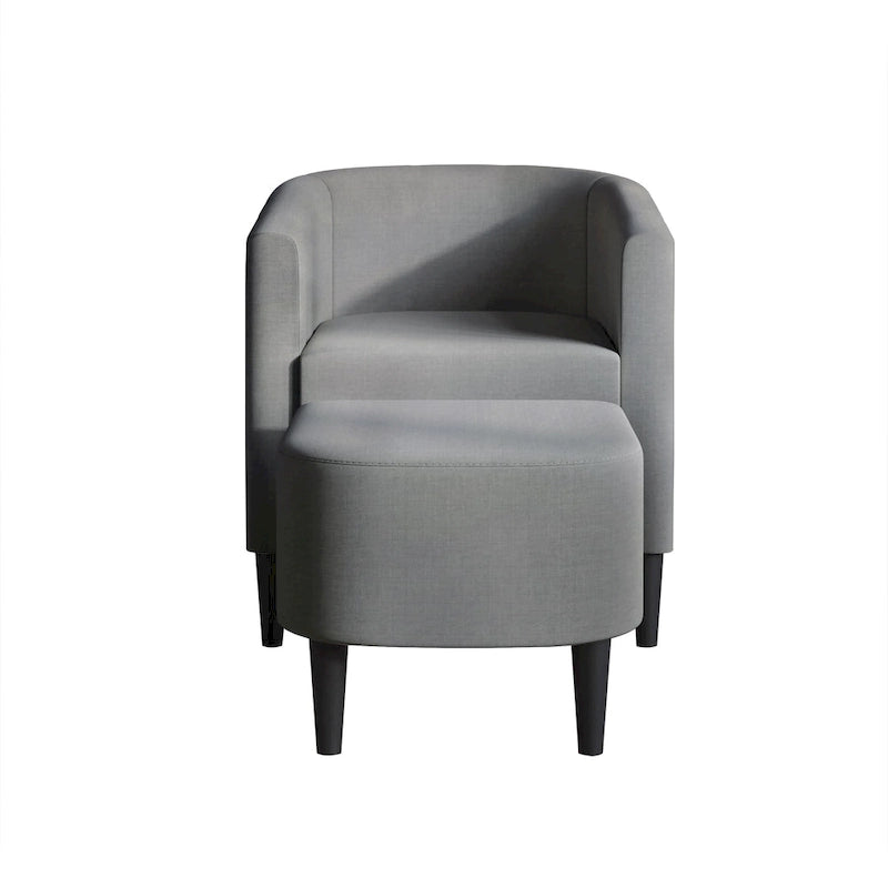 Fauteuil d'appoint contemporain en lin avec ottoman CraftPorch