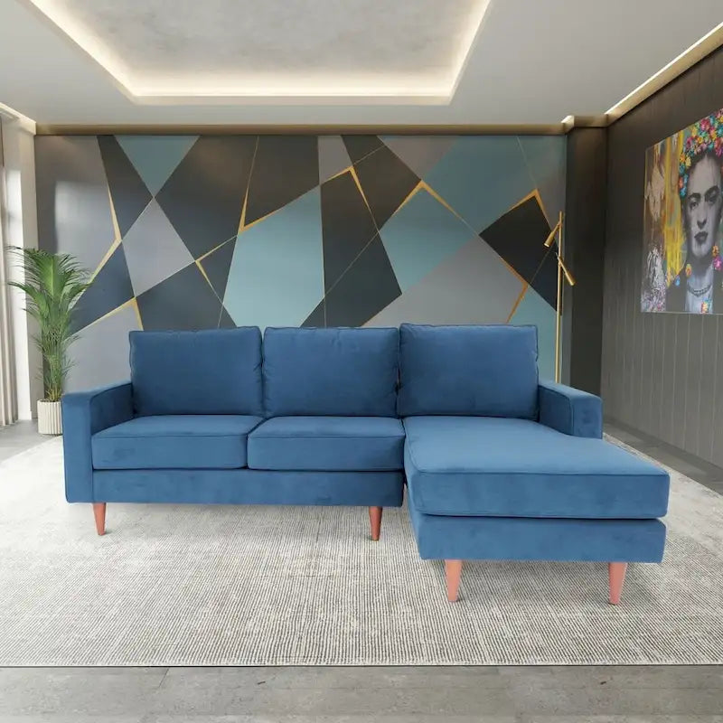 Canapé d'angle contemporain Coast to Coast Sofas, tissu polyester, cadre en bois massif, rembourré