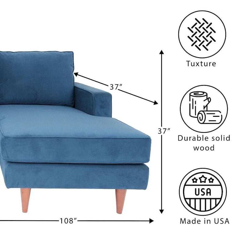 Canapé d'angle contemporain Coast to Coast Sofas, tissu polyester, cadre en bois massif, rembourré