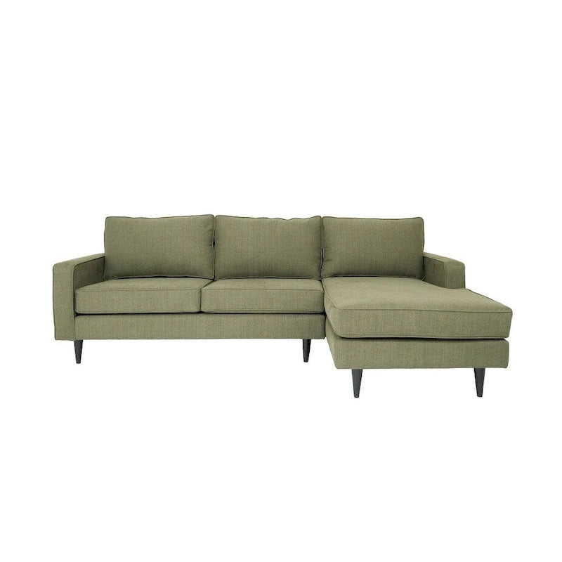 Canapé d'angle contemporain Coast to Coast Sofas, tissu polyester, cadre en bois massif, rembourré