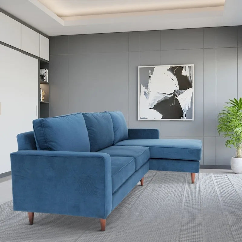 Canapé d'angle contemporain Coast to Coast Sofas, tissu polyester, cadre en bois massif, rembourré