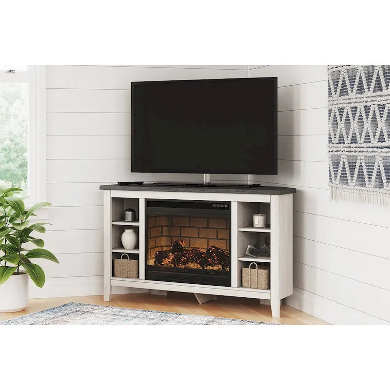 Meuble TV d'angle avec cheminée électrique Signature Design by Ashley Arlenbry 48 - 48 larg. x 15,75 prof. x 28,5 haut.