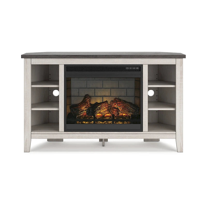 Meuble TV d'angle avec cheminée électrique Signature Design by Ashley Arlenbry 48 - 48 larg. x 15,75 prof. x 28,5 haut.