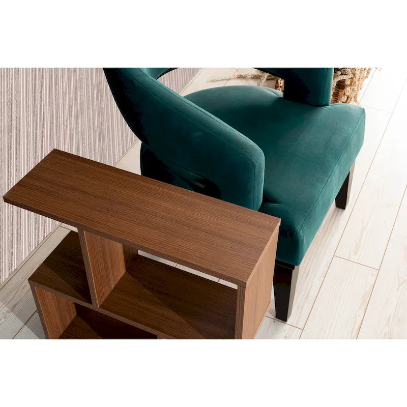 Table d'appoint rectangulaire Lon à 4 étagères, table d'appoint étroite de 58 cm pour salons