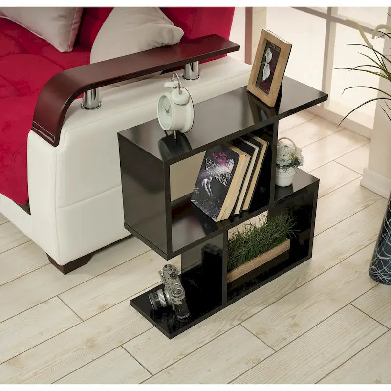 Table d'appoint rectangulaire Lon à 4 étagères, table d'appoint étroite de 58 cm pour salons