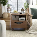 Table d'appoint Denhour DH BASIC Mid-century Modern de 50,8 cm avec 1 étagère et 1 tiroir