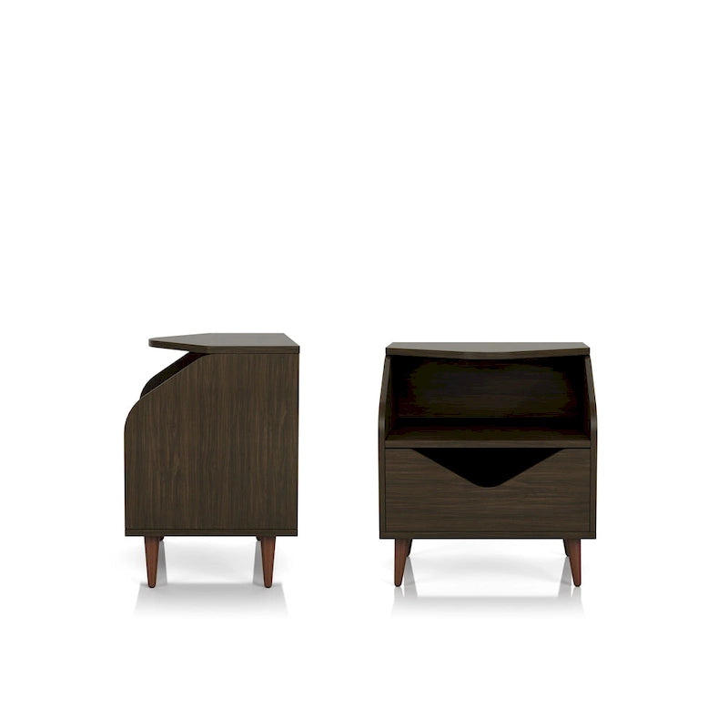 Table d'appoint Denhour DH BASIC Mid-century Modern de 50,8 cm avec 1 étagère et 1 tiroir
