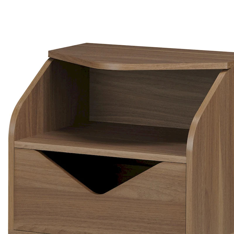 Table d'appoint Denhour DH BASIC Mid-century Modern de 50,8 cm avec 1 étagère et 1 tiroir