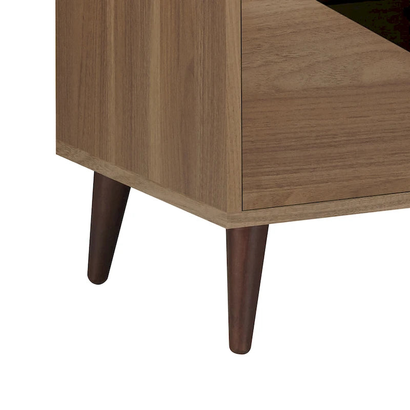 Table d'appoint Denhour DH BASIC Mid-century Modern de 50,8 cm avec 1 étagère et 1 tiroir