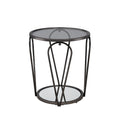 Table d'appoint à 1 étagère avec plateau en verre Gables Glam de 20 pouces de Furniture of America