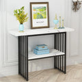 Console/table d'appoint moderne de 42 pouces avec pieds en métal géométriques