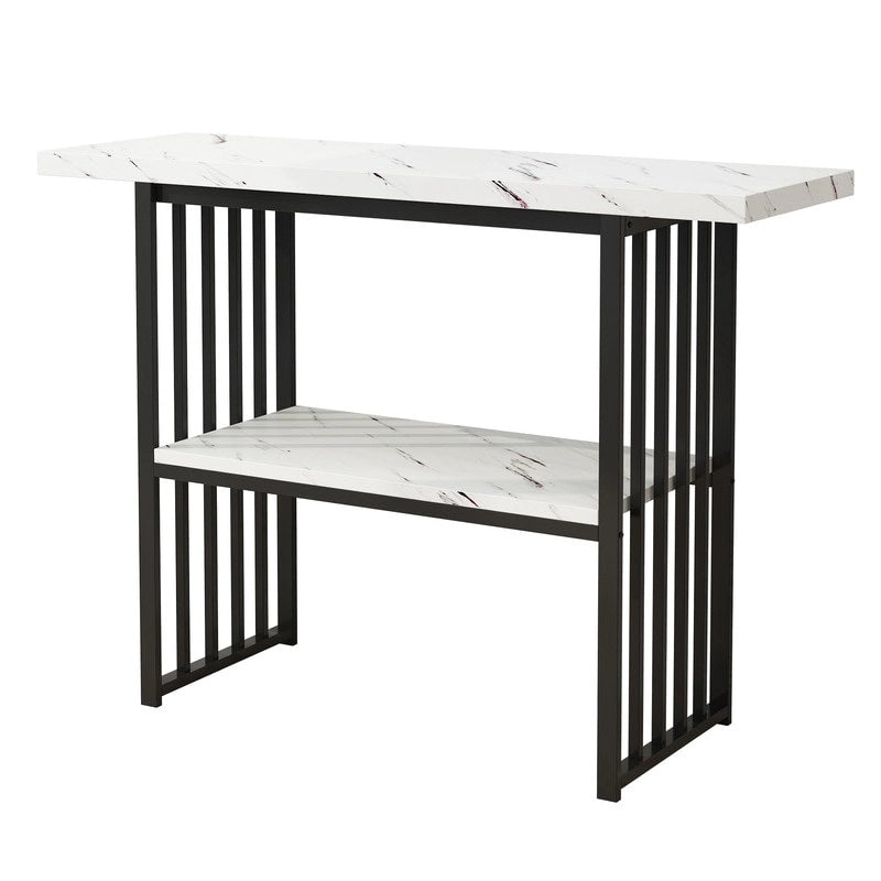 Console/table d'appoint moderne de 42 pouces avec pieds en métal géométriques