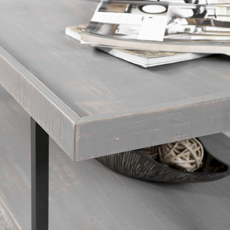 Table basse Damara Transitional de 47 pouces en métal avec 1 étagère par Furniture of America