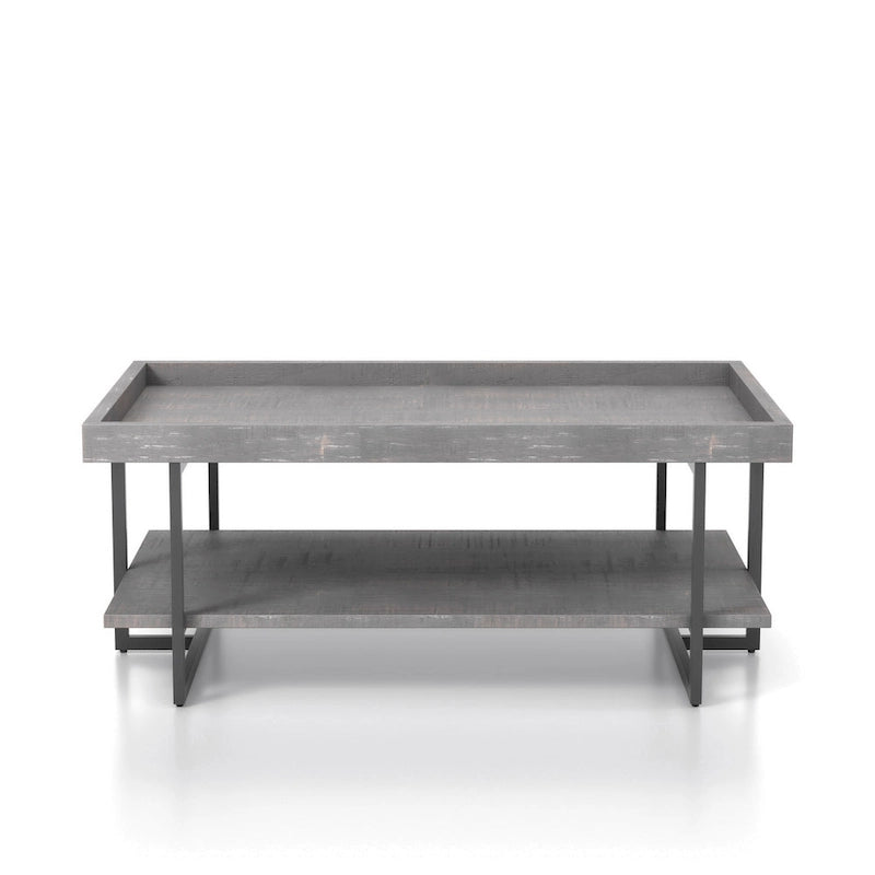 Table basse Damara Transitional de 47 pouces en métal avec 1 étagère par Furniture of America