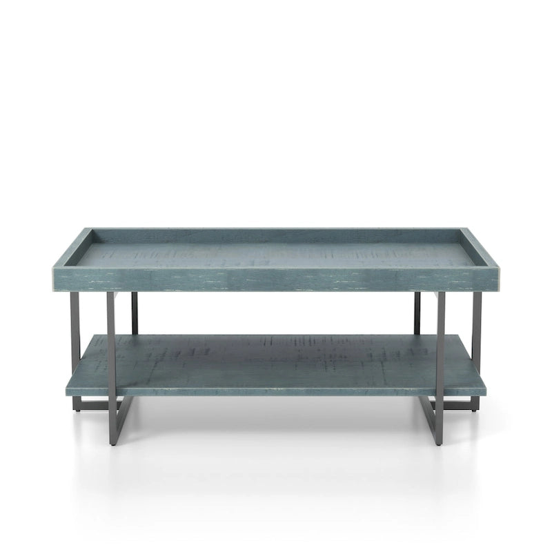 Table basse Damara Transitional de 47 pouces en métal avec 1 étagère par Furniture of America