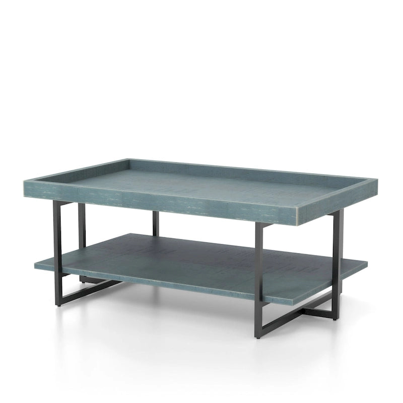 Table basse Damara Transitional de 47 pouces en métal avec 1 étagère par Furniture of America