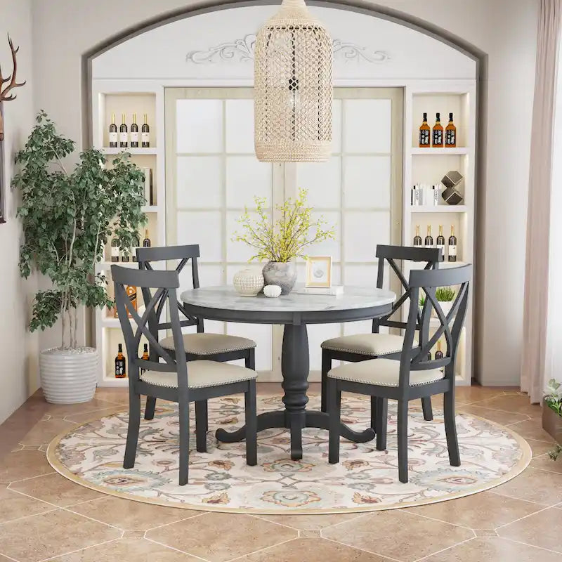 Ensemble table et chaises de salle à manger 5 pièces