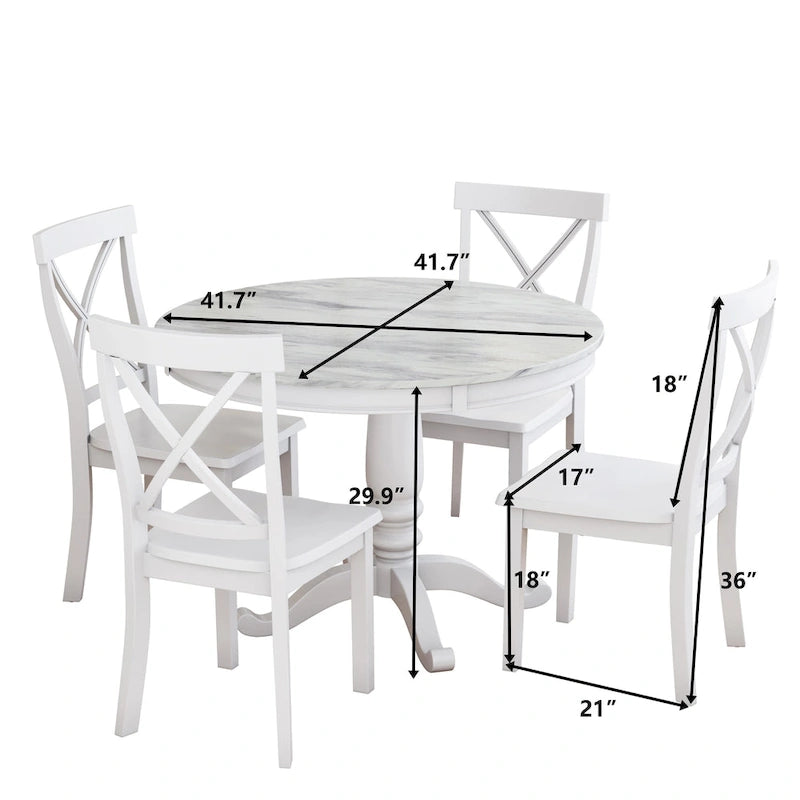 Ensemble table et chaises de salle à manger 5 pièces