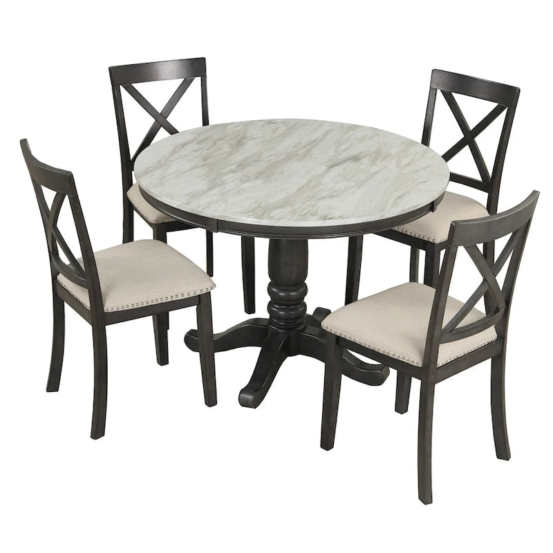 Ensemble table et chaises de salle à manger 5 pièces