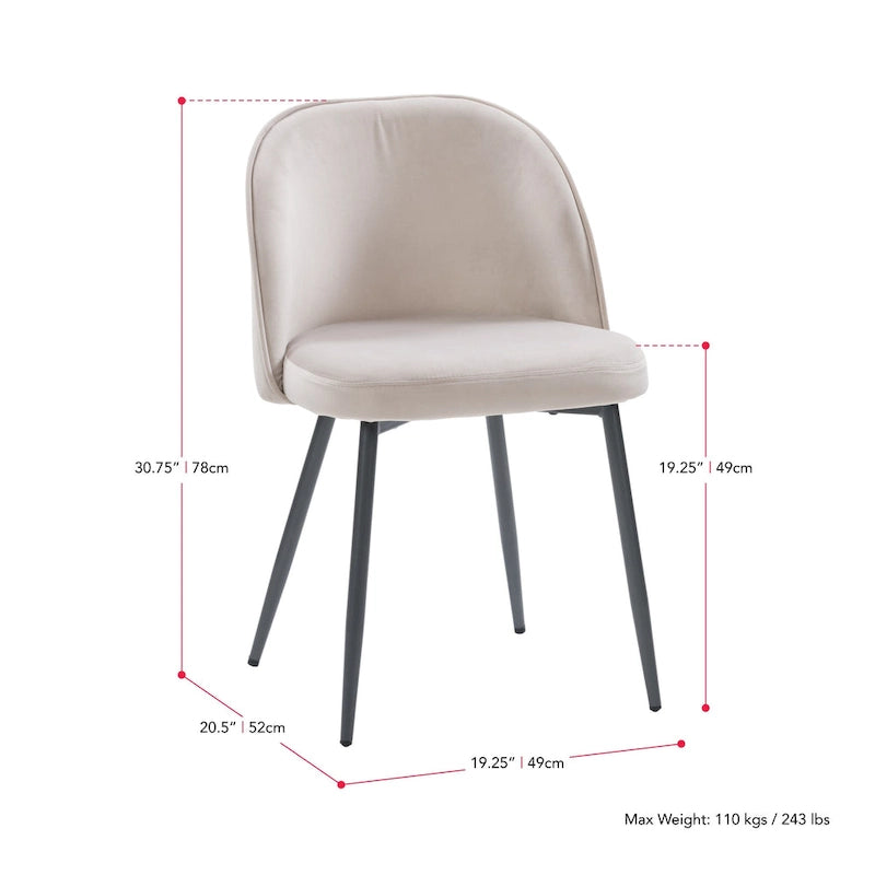 Chaise de salle à manger Ayla en velours