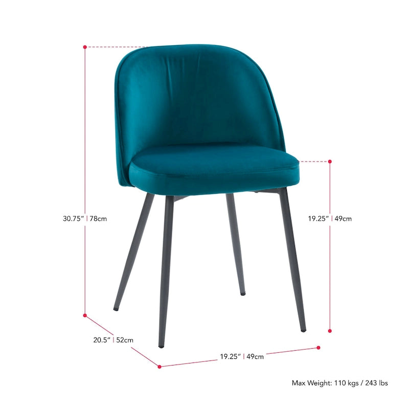 Chaise de salle à manger Ayla en velours